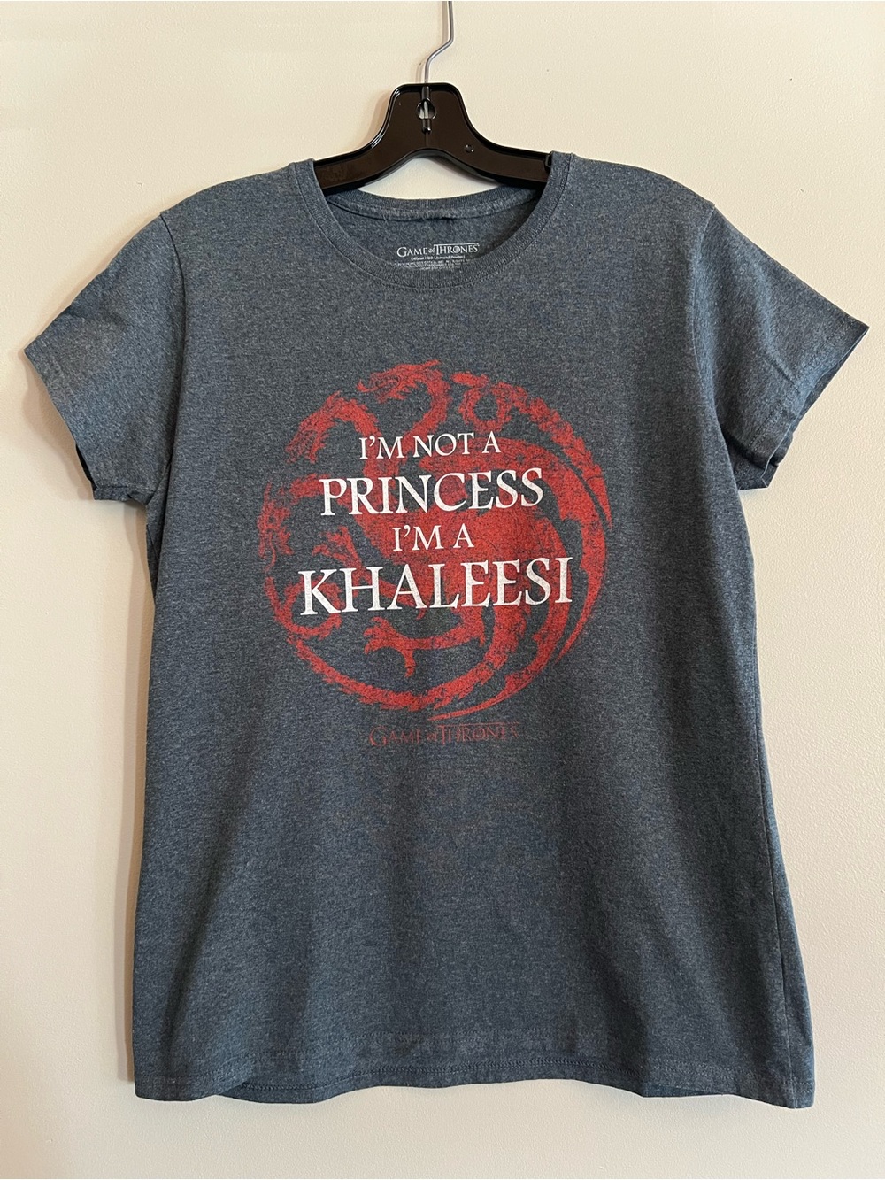 Game of Thrones Khaleesi Graphic T-Shirt Women’s Large Gray HBO Daenerys Tee